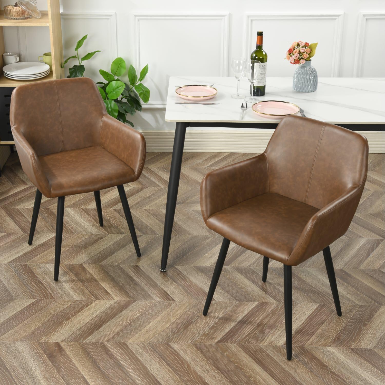 Foto 4 | Sillas Furniturer Marrón 2 Piezas