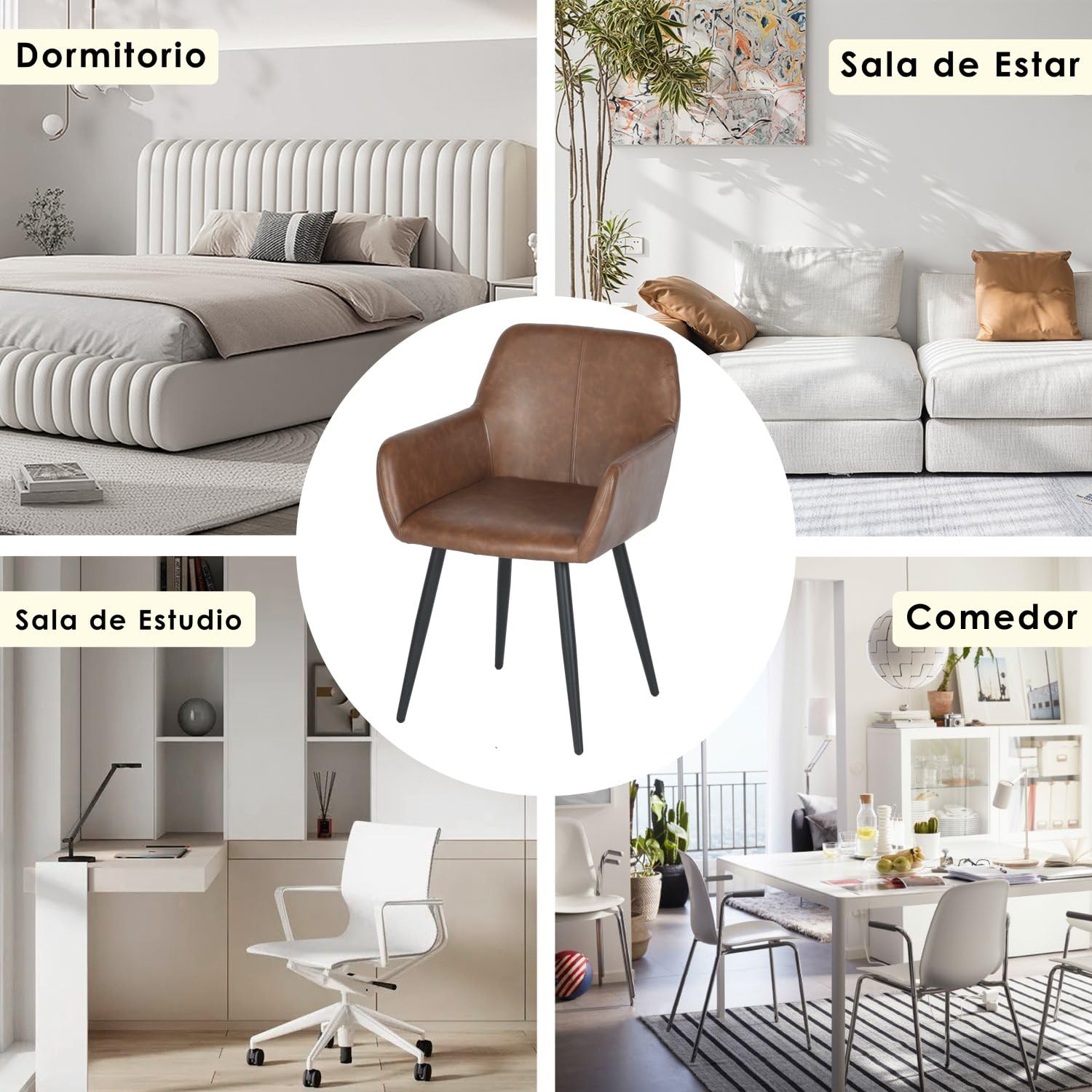 Foto 9 pulgar | Sillas Furniturer Marrón 2 Piezas