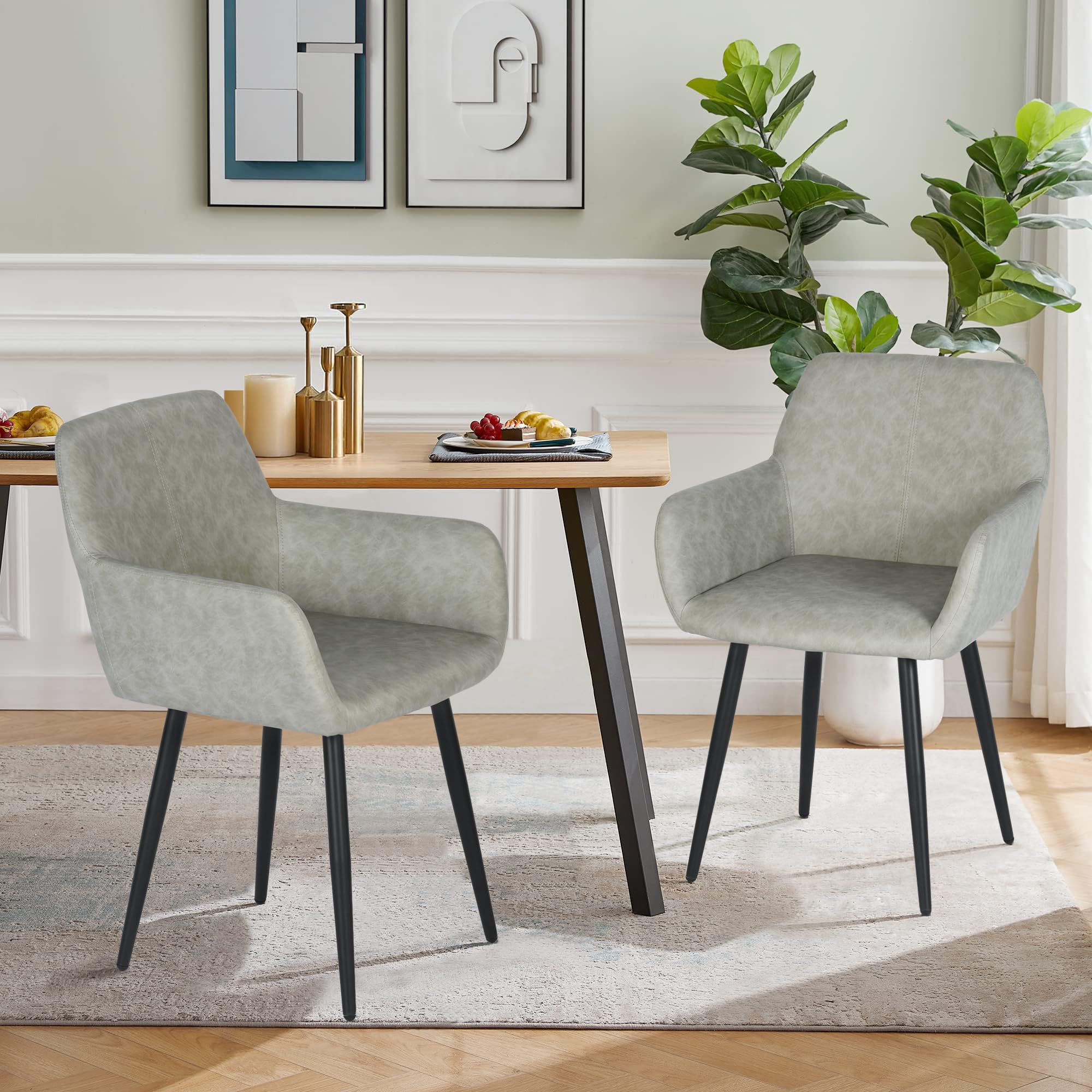 Foto 2 | Sillas Furniturer Gris 2 Piezas
