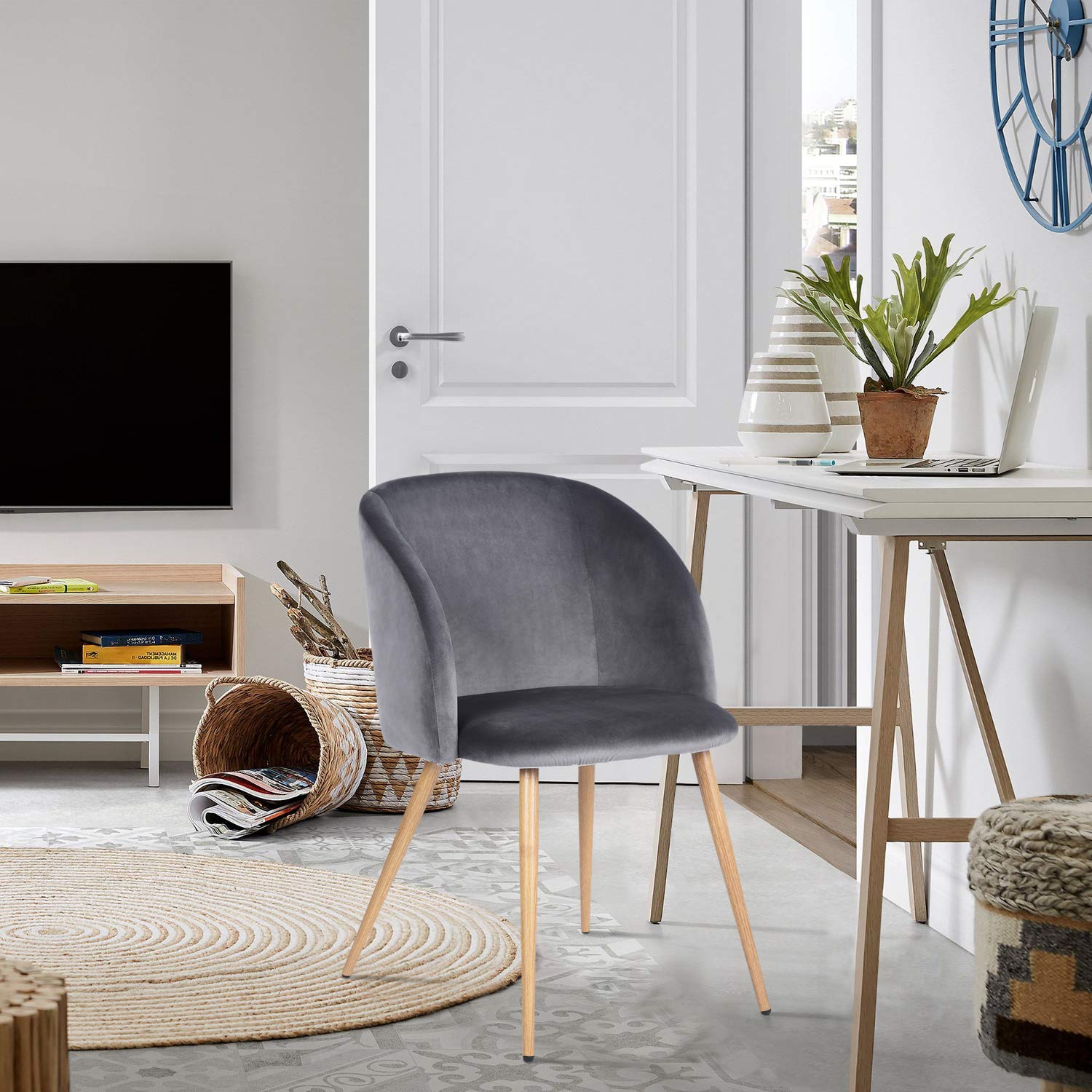Foto 5 pulgar | Sillas Furniturer Gris 2 Piezas