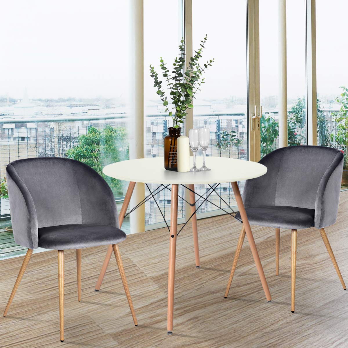 Foto 8 | Sillas Furniturer Gris 2 Piezas