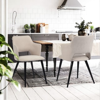 Foto 1 | Juego De 2 Sillas Comedor Con Respaldo Moderna Lux Beige