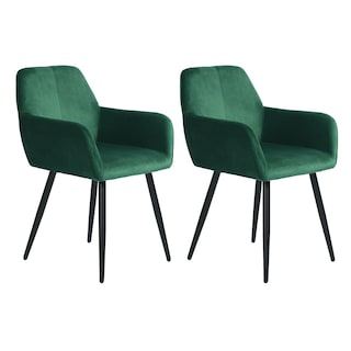Foto 1 | Set De 2 Sillas De Comedor Furniturer Lyanco Verde 55 X 44.5 X 76.5 Cm