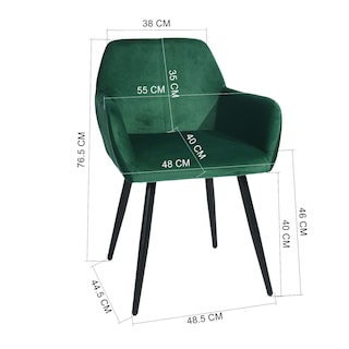 Foto 3 | Set De 2 Sillas De Comedor Furniturer Lyanco Verde 55 X 44.5 X 76.5 Cm