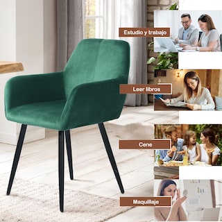 Foto 7 | Set De 2 Sillas De Comedor Furniturer Lyanco Verde 55 X 44.5 X 76.5 Cm