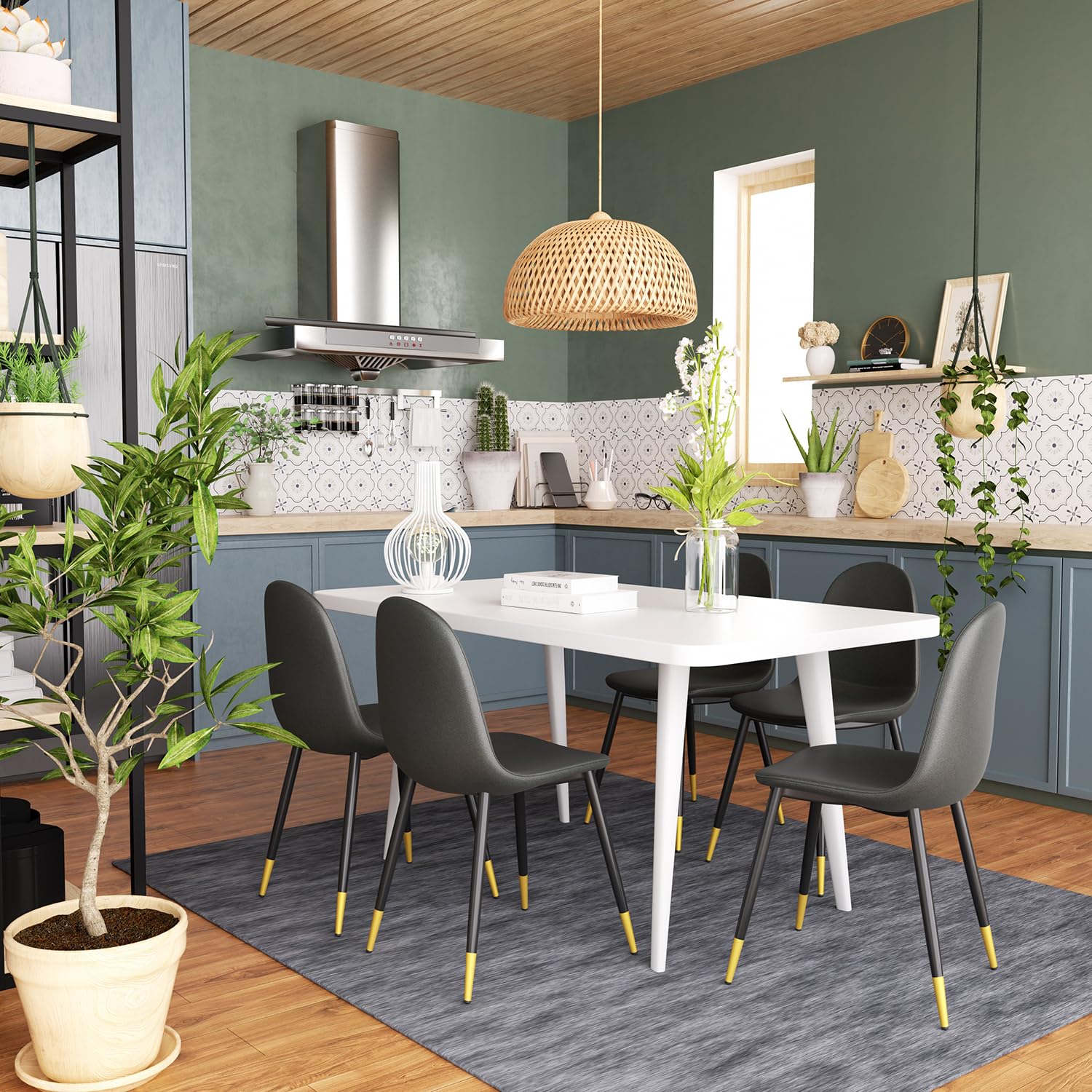 Foto 2 | Juego de 4 Sillas de Comedor Furniturer Charlton Gris