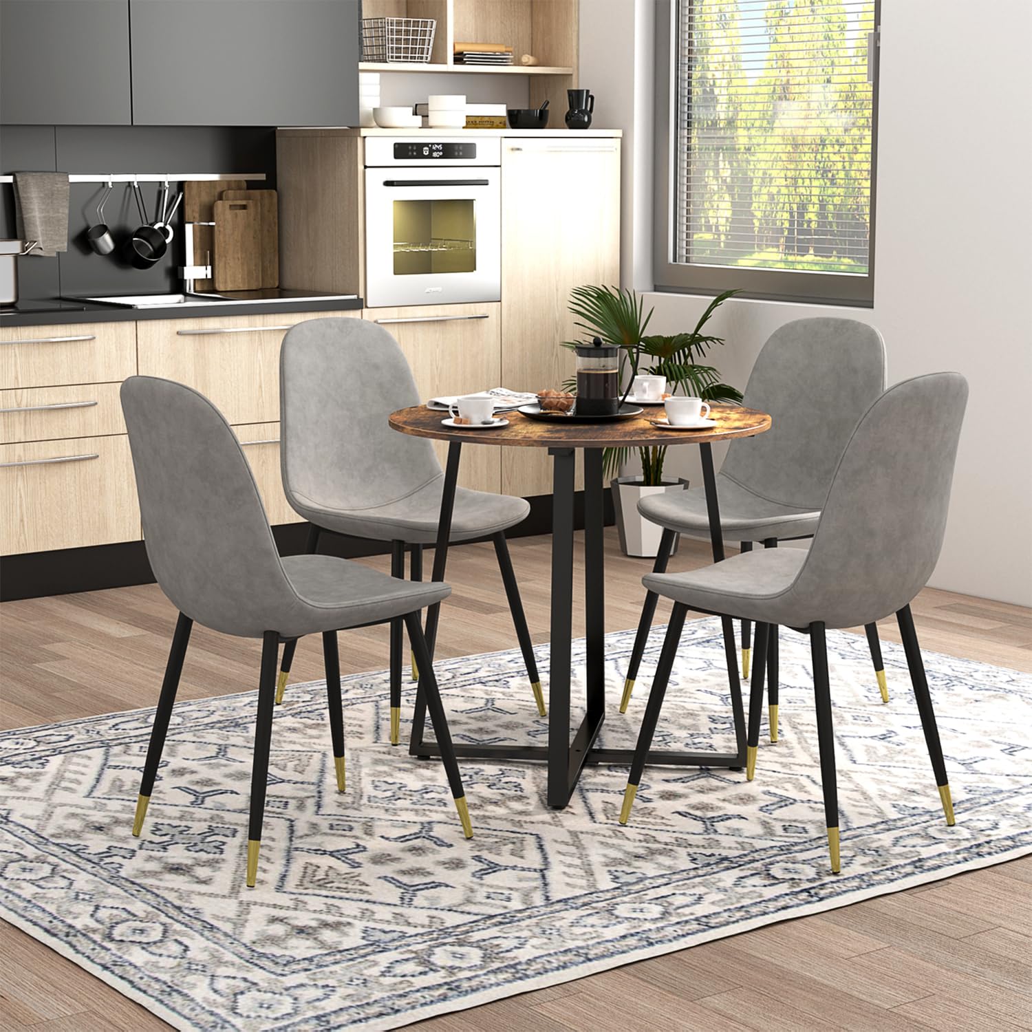Foto 4 | Juego de 4 Sillas de Comedor Furniturer Charlton Gris