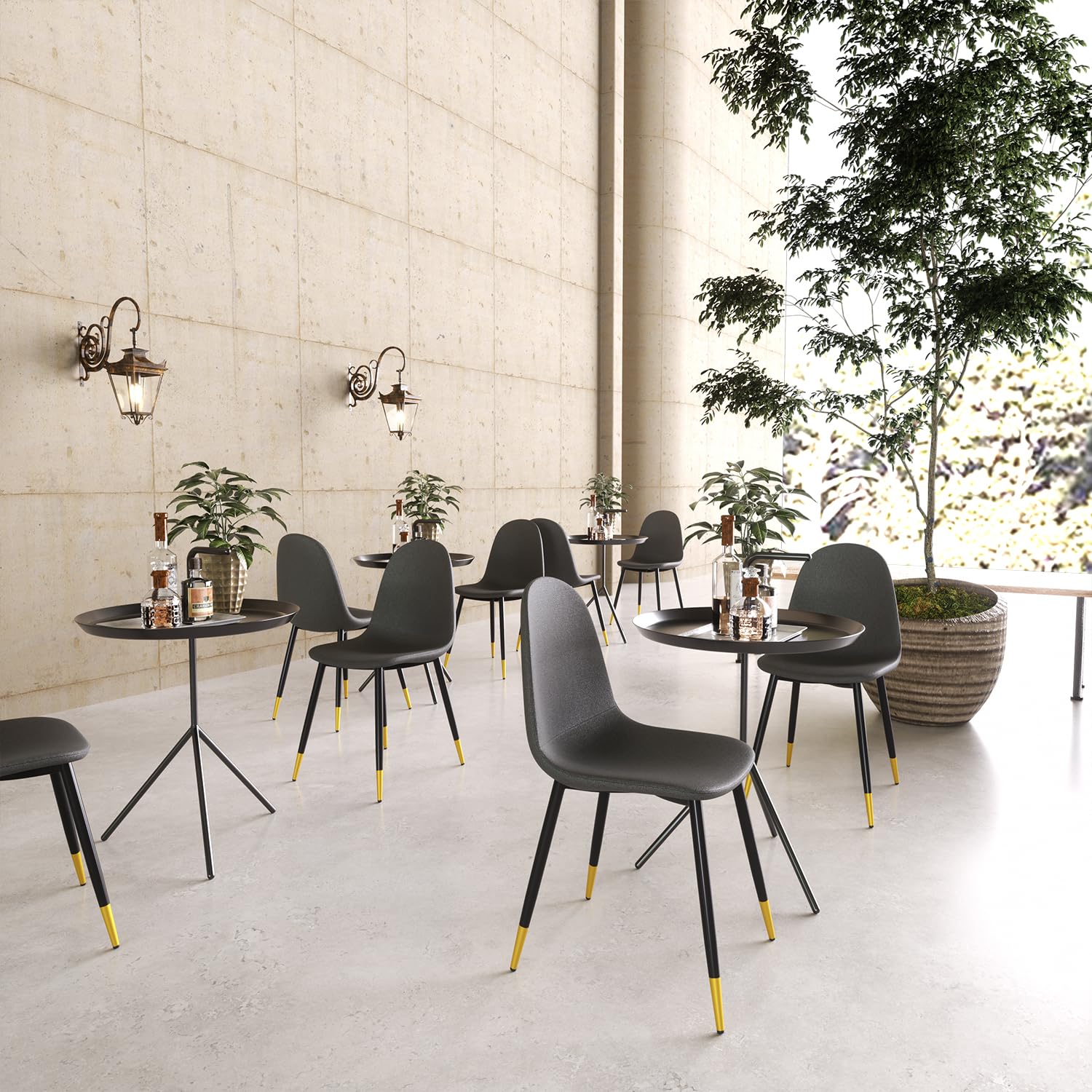 Foto 7 pulgar | Juego de 4 Sillas de Comedor Furniturer Charlton Gris