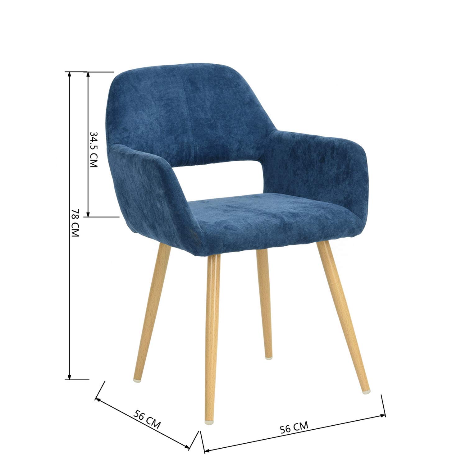 Foto 4 pulgar | Juego de 2 Sillas Furniturer Cromwell Azul