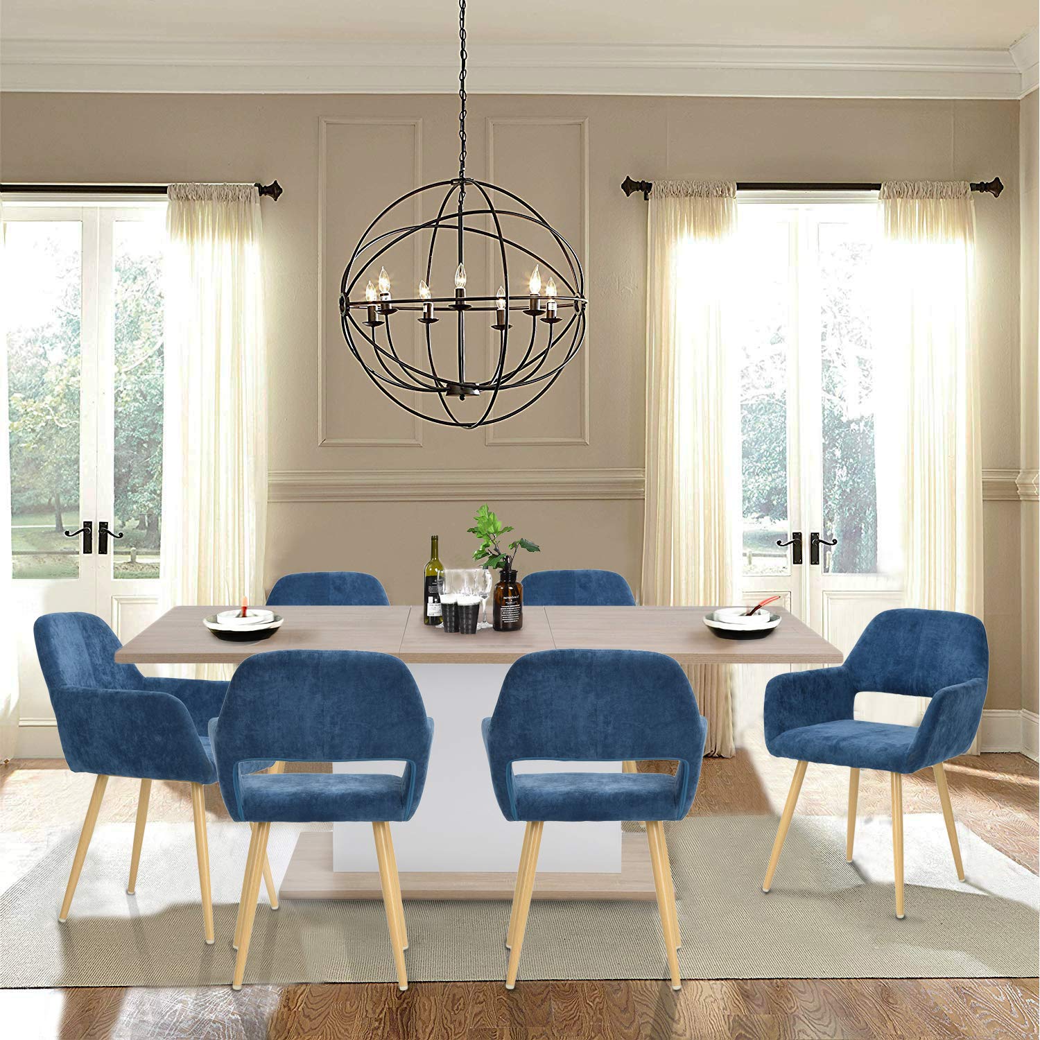 Foto 4 | Juego de 2 Sillas Furniturer Cromwell Azul