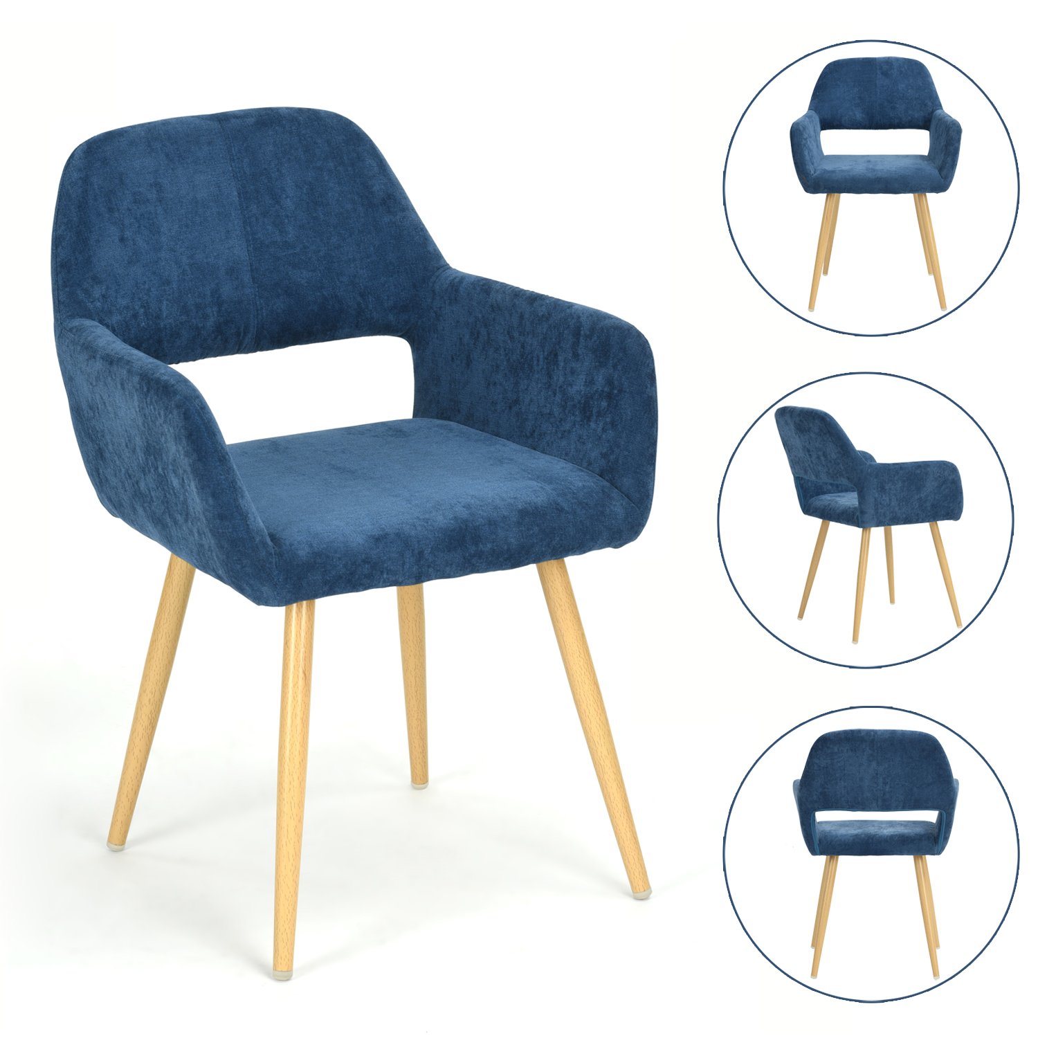 Foto 6 | Juego de 2 Sillas Furniturer Cromwell Azul