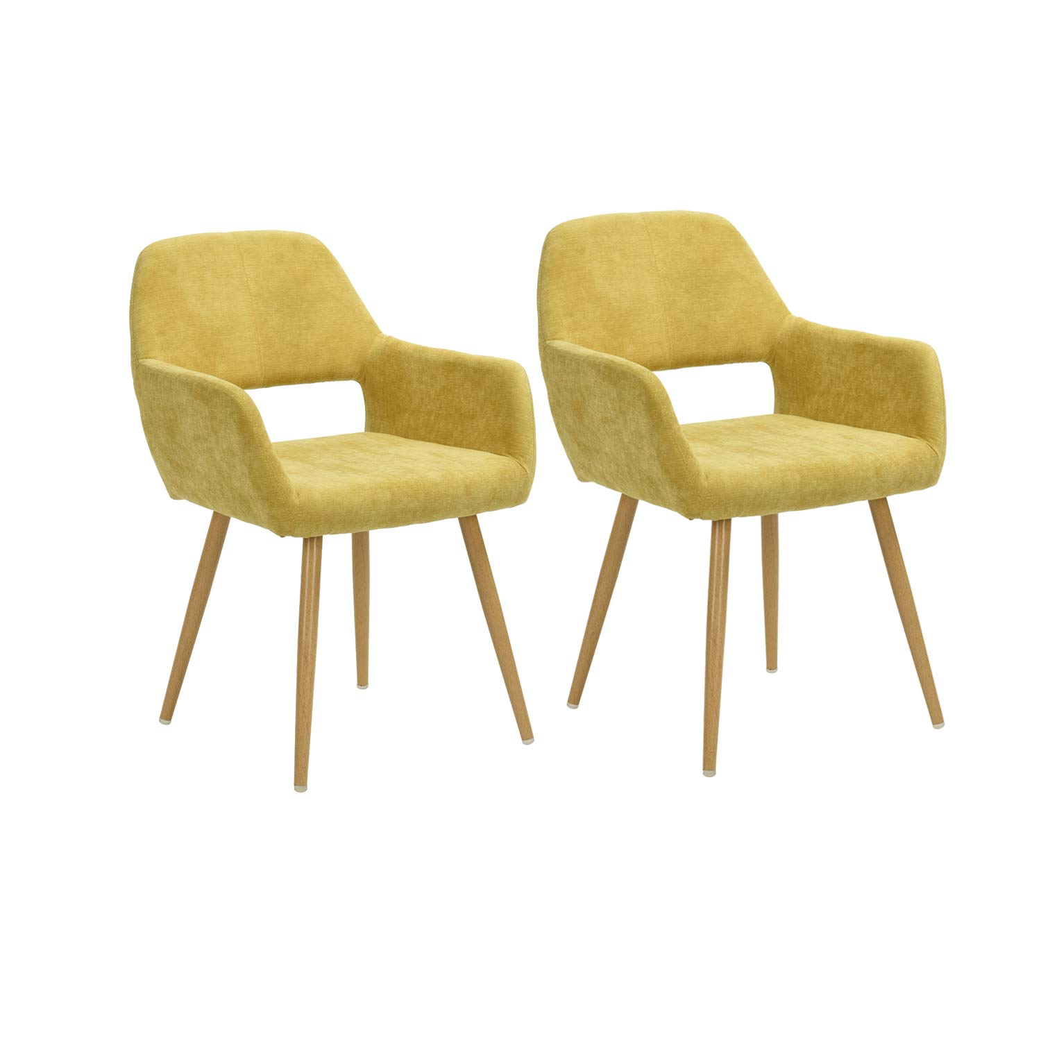 Foto 2 pulgar | Juego De 2 Sillas De Comedor Furniturer Cromwell Amarillo 56 X 56 X 78 Cm