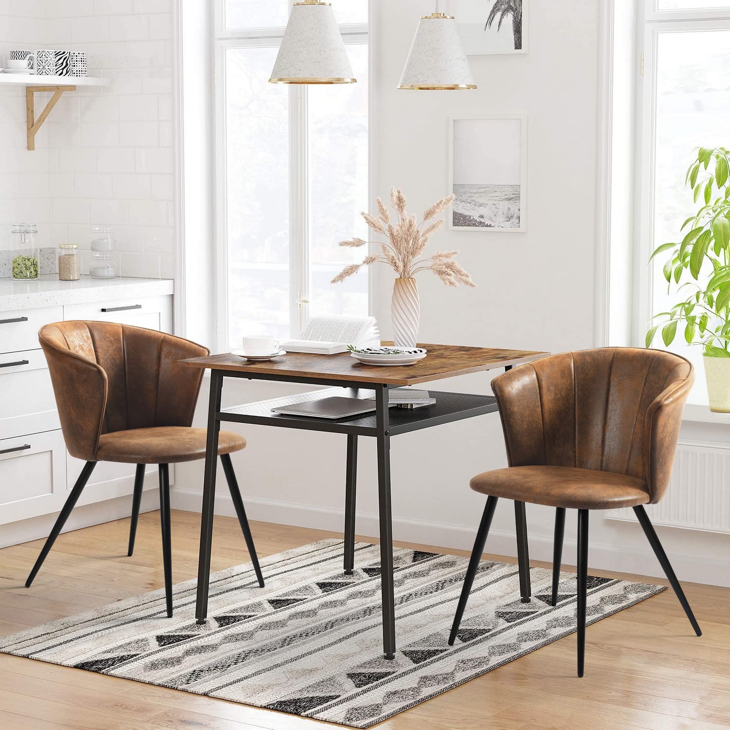 Foto 9 pulgar | Juego de 2 Sillas de Comedor Furniturer Doncic Cafés