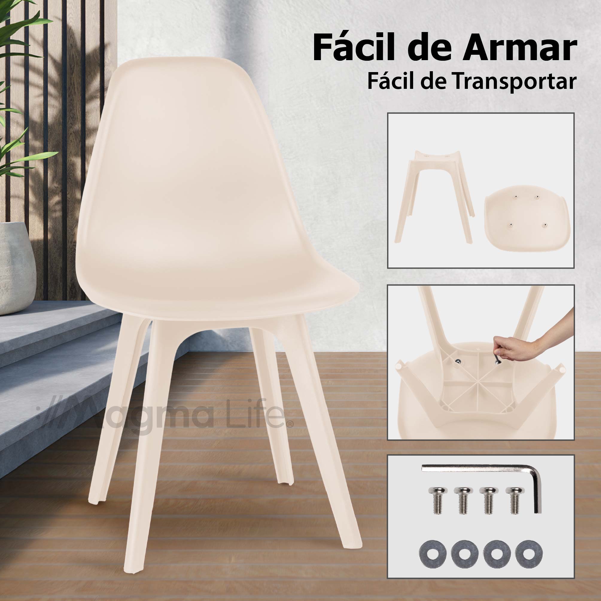 Foto 2 | Magma Life Sillas Altair Para Comedor | Juego De 4 Con Diseño Moderno Y Colores Vibrantes  Resistentes Y Elegantes