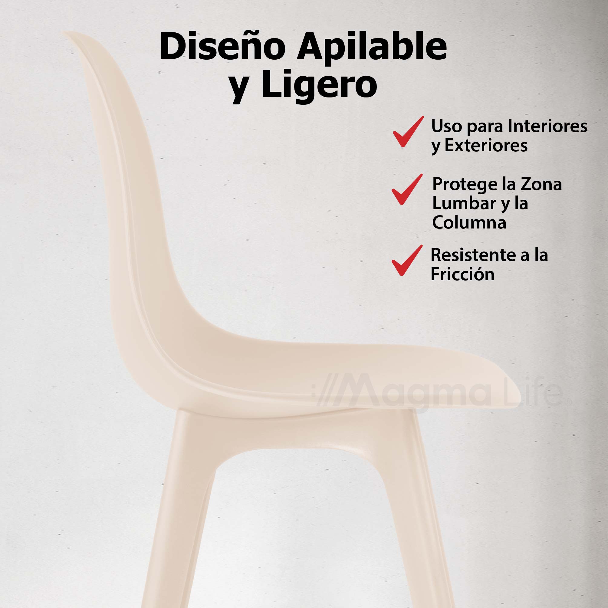 Foto 4 | Magma Life Sillas Altair Para Comedor | Juego De 4 Con Diseño Moderno Y Colores Vibrantes  Resistentes Y Elegantes