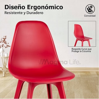 Foto 5 | Magma Life Sillas Altair Para Comedor | Juego De 4 Con Diseño Moderno Y Colores Vibrantes Resistentes Y Elegantes