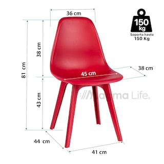 Foto 6 | Magma Life Sillas Altair Para Comedor | Juego De 4 Con Diseño Moderno Y Colores Vibrantes Resistentes Y Elegantes