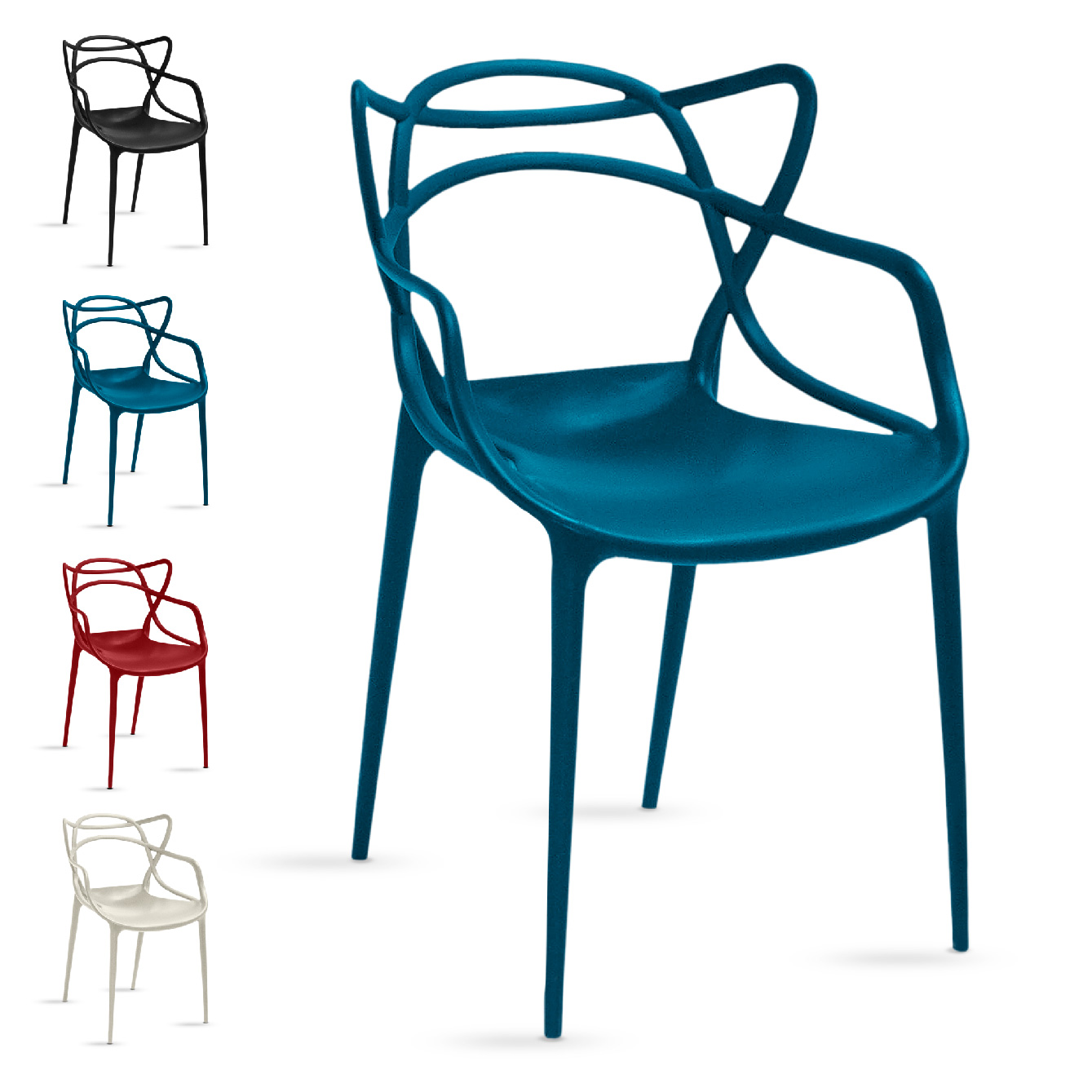 Foto 3 pulgar | Magma Life Sillas Spica Para Comedor | Set De 4 Sillas Modernas De Plástico Resistente Con Respaldo Estético (azul)