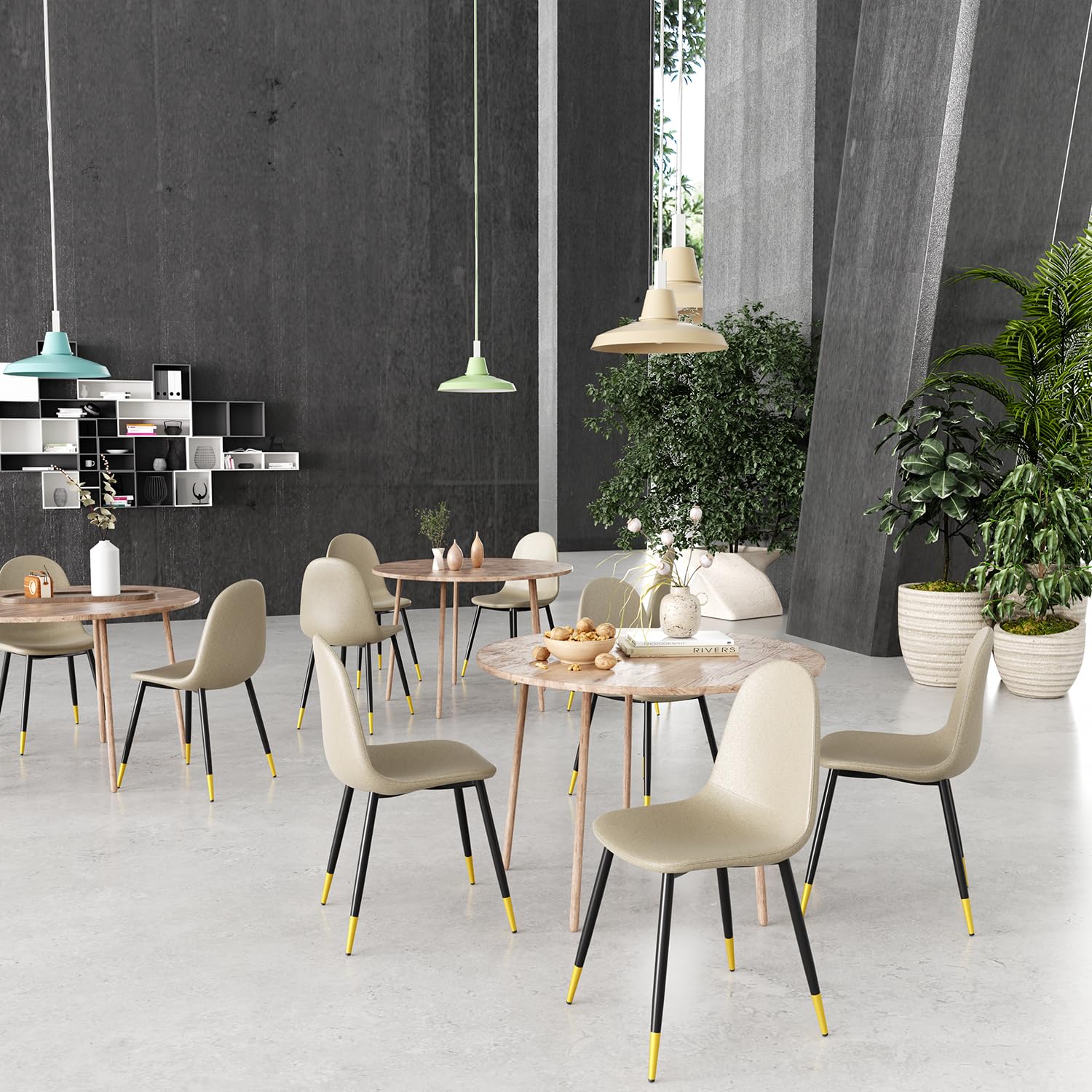 Foto 5 pulgar | Juego De 4 Sillas De Comedor Furniturer Charlton Beige 44 X 41.5 X 88 Cm