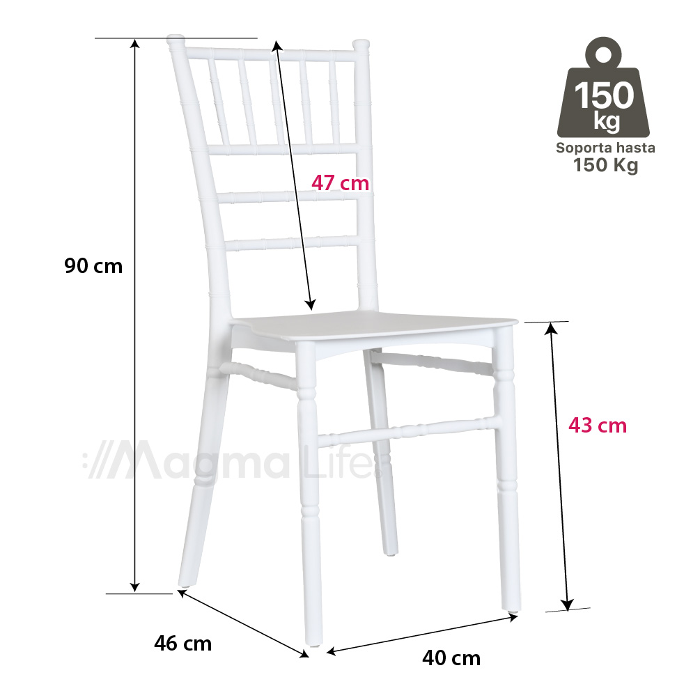 Foto 3 pulgar | Magma Life Sillas Capella (4 Pzas) | Elegantes Para Interior/exterior  Eventos  Hogar U Ocasiones Especiales (blanco)