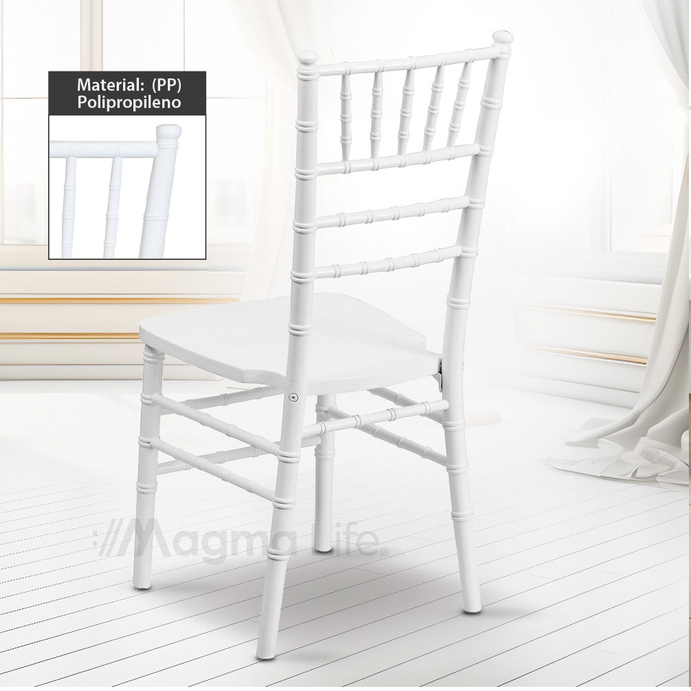 Foto 6 pulgar | Magma Life Sillas Capella (4 Pzas) | Elegantes Para Interior/exterior  Eventos  Hogar U Ocasiones Especiales (blanco)