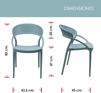 Foto 3 | Set 4 Sillas Comedor Azul Estilo Sunset
