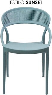 Foto 4 | Set 4 Sillas Comedor Azul Estilo Sunset