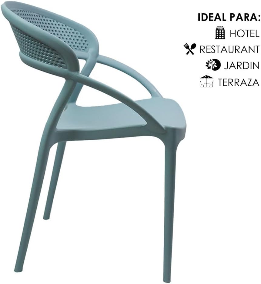 Foto 9 pulgar | Set 4 Sillas Comedor Azul Estilo Sunset