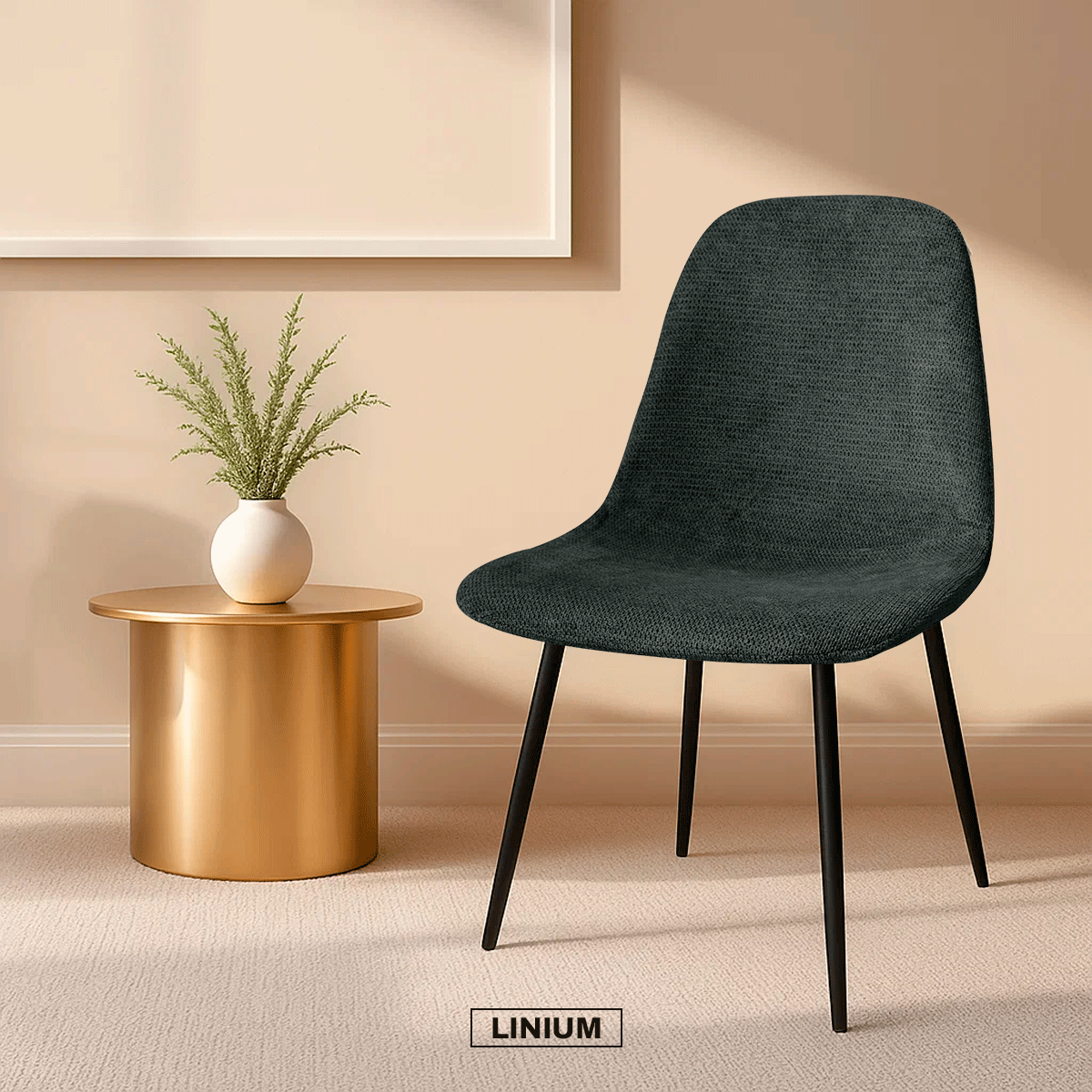 Foto 8 | Silla Comedor Linium Tela Acolchonada Elegante Premium Color Gris
