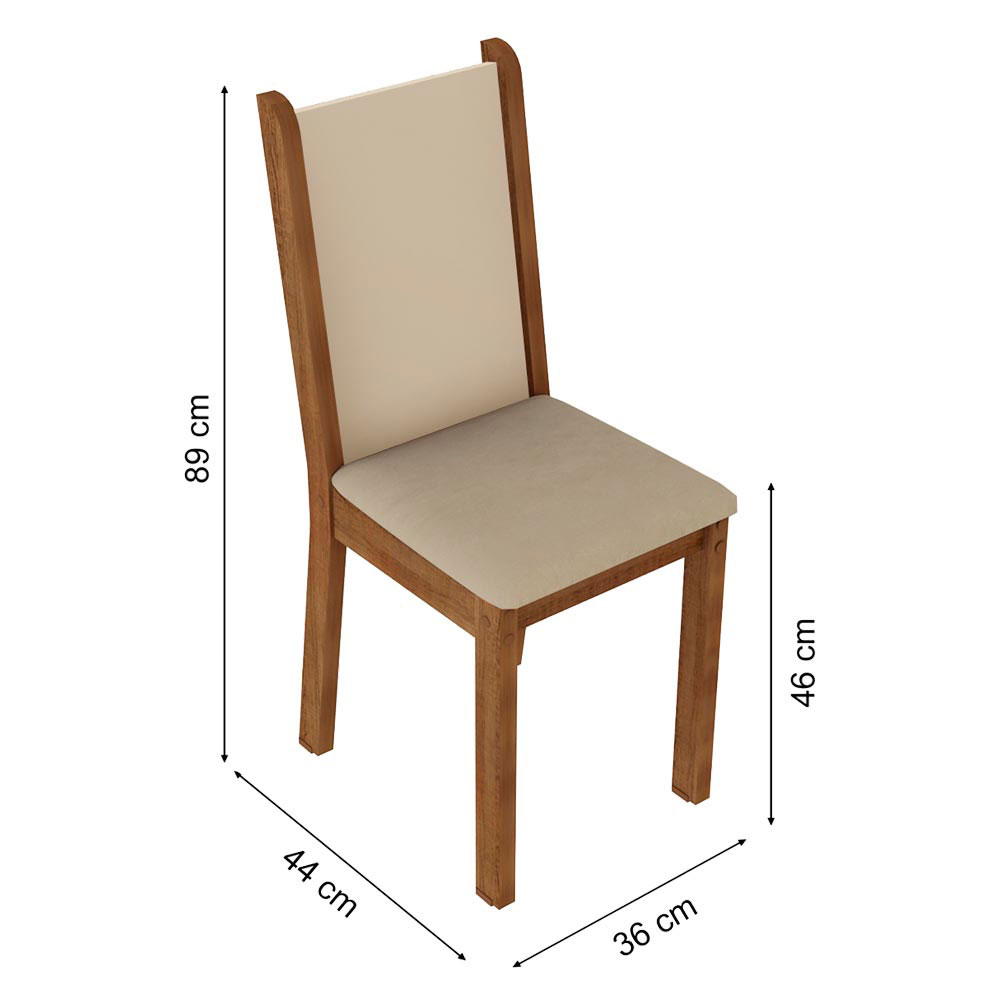 Foto 5 pulgar | Juego de Comedor Madesa Talita 045677GX4TPER color Marrón con 4 Sillas