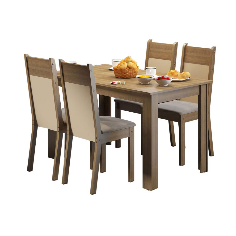 Foto 2 pulgar | Comedor con 4 Sillas Madesa 044685ZXPE Marrón