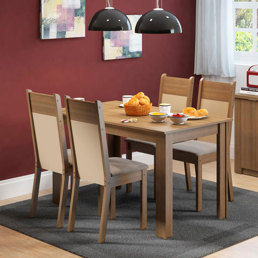 Foto 2 | Comedor con 4 Sillas Madesa 044685ZXPE Marrón