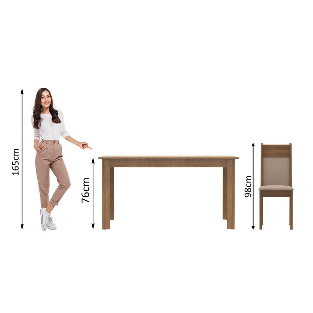Foto 5 pulgar | Comedor con 4 Sillas Madesa 044685ZXPE Marrón