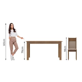Foto 4 | Comedor con 4 Sillas Madesa 044685ZXPE Marrón