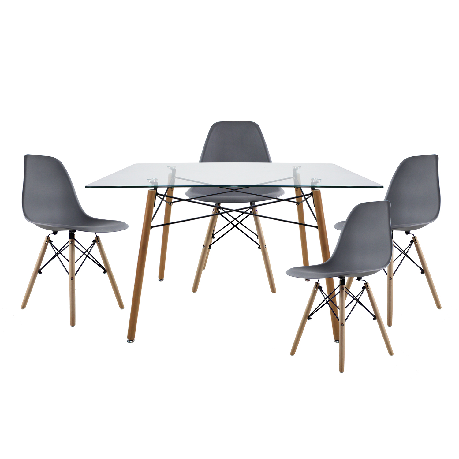 Foto 2 pulgar | Comedor Mundo In T5 Eames color Gris para 4 Personas