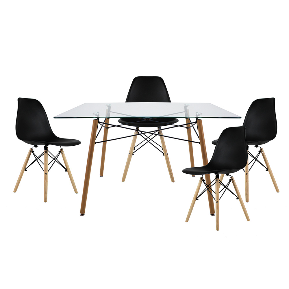 Foto 2 pulgar | Comedor Mundi In Negro con 4 Sillas