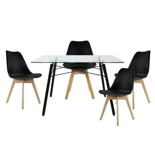 Foto 1 | Comedor Rectangular T5n Frankfurt Mundo In Cristal 4 Personas Negro