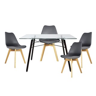 Foto 1 | Comedor Rectangular T5n Frankfurt Mundo In Cristal 4 Personas Gris