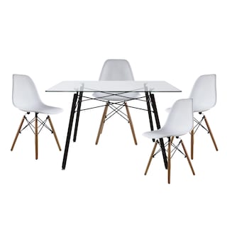 Foto 1 | Comedor Rectangular Mundo T5n In Mesa de Cristal 4 Personas Blanco