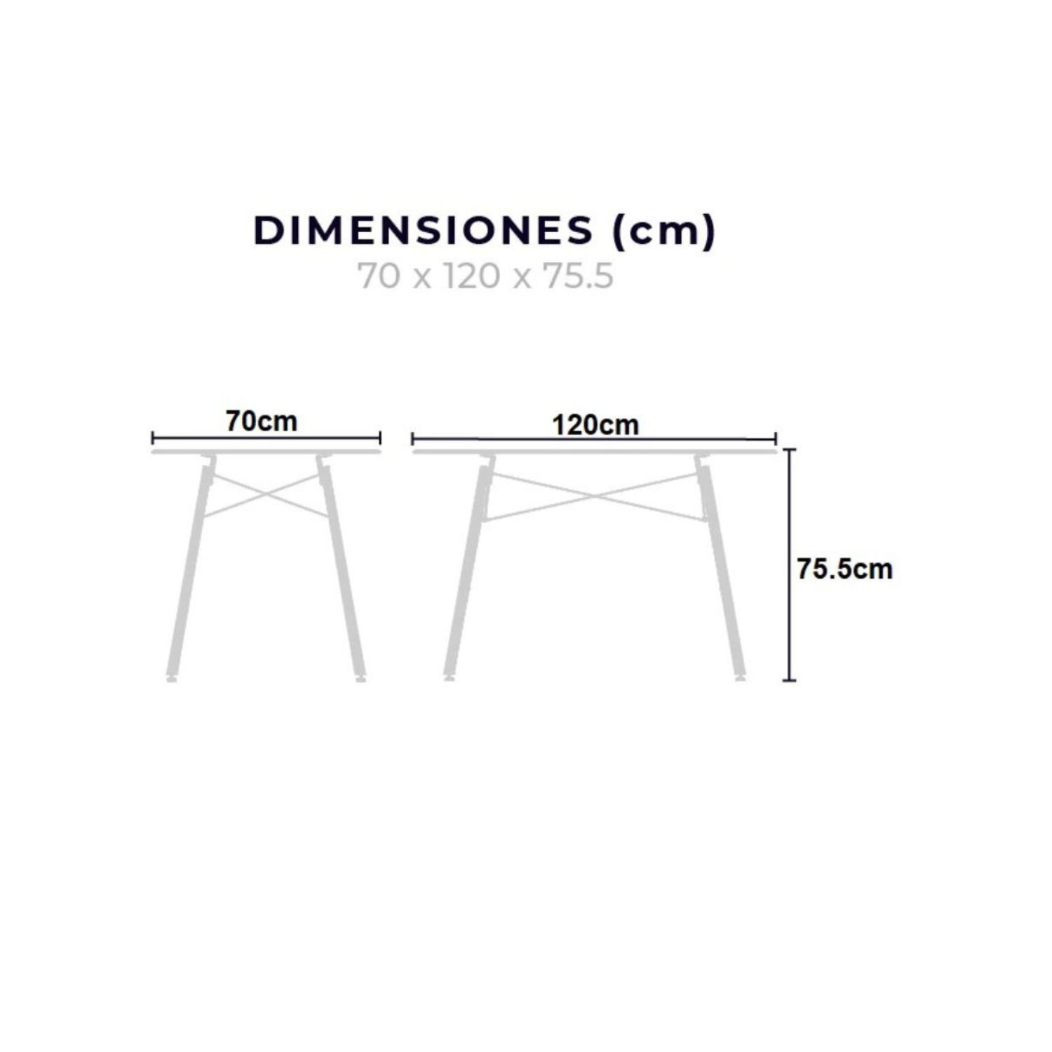Foto 7 pulgar | Comedor Rectangular Mundo T5n In Mesa de Cristal 4 Personas Blanco