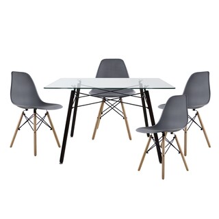 Foto 1 | Comedor Rectangular Mundo In T5N Oslo Mesa de Cristal 4 Personas Gris