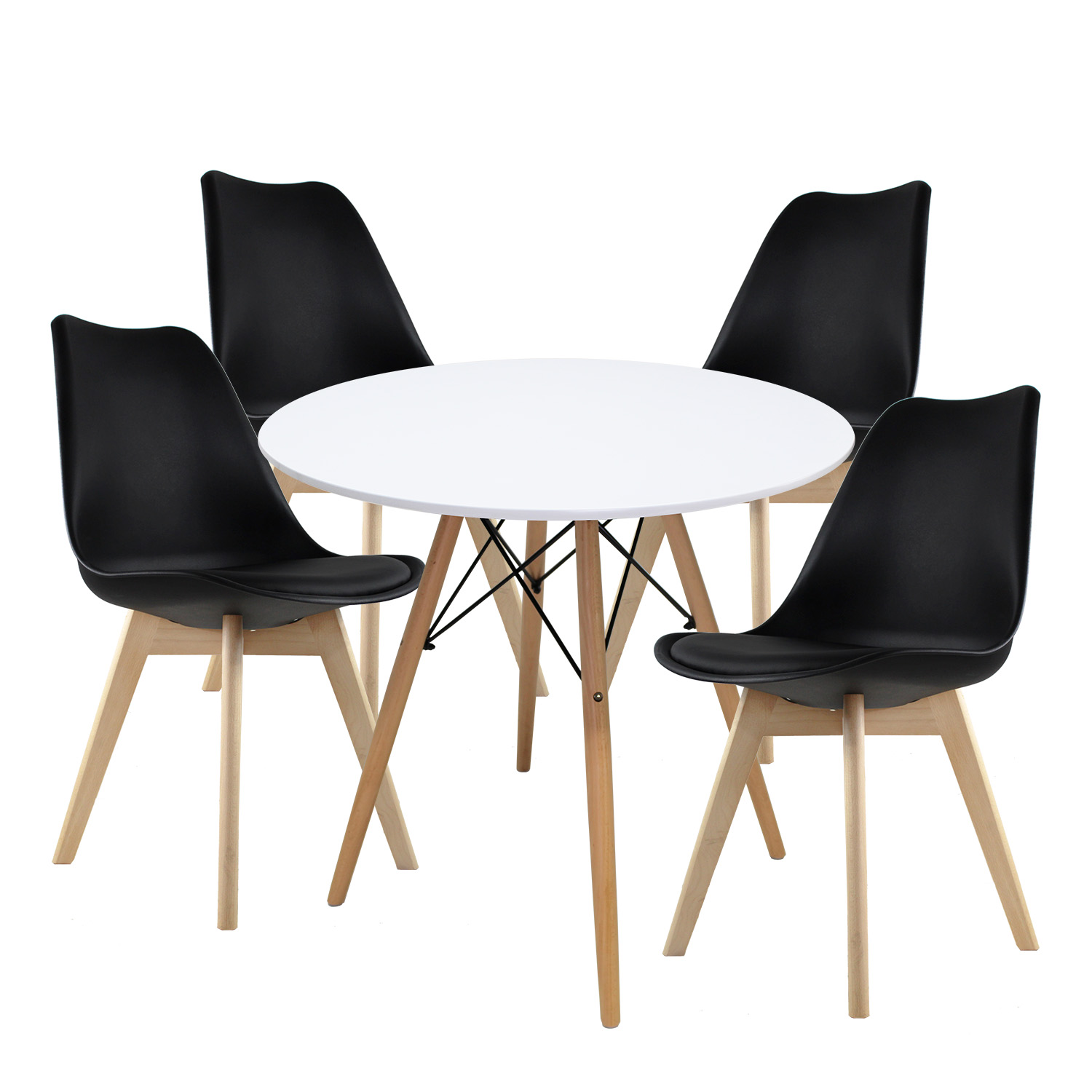 Comedor Circular Frankfurt Mundo In Melamina 4 Personas Multicolor