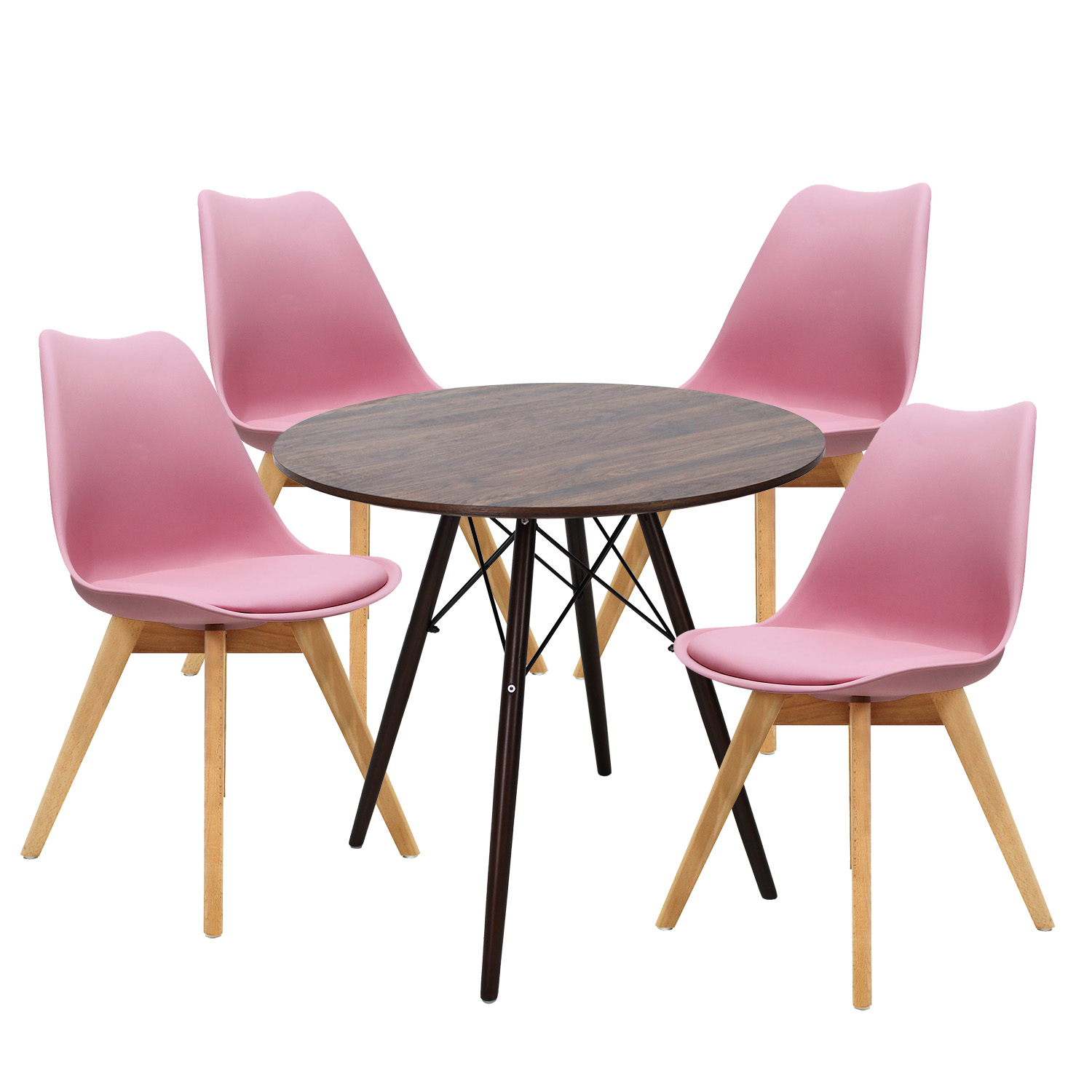 Comedor Circular Frankfurt Mundo In Melamina 4 Personas Multicolor