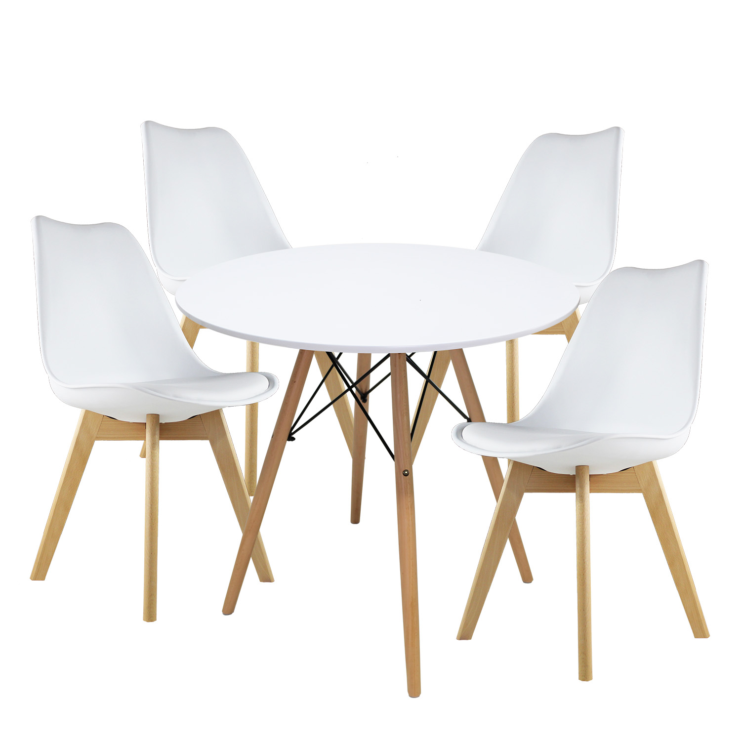 Comedor Circular color Blanco Frankfurt Mundo In Melamina 4 Personas