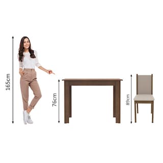 Foto 3 | Comedor Madesa Cíntia con 4 Sillas Cafés