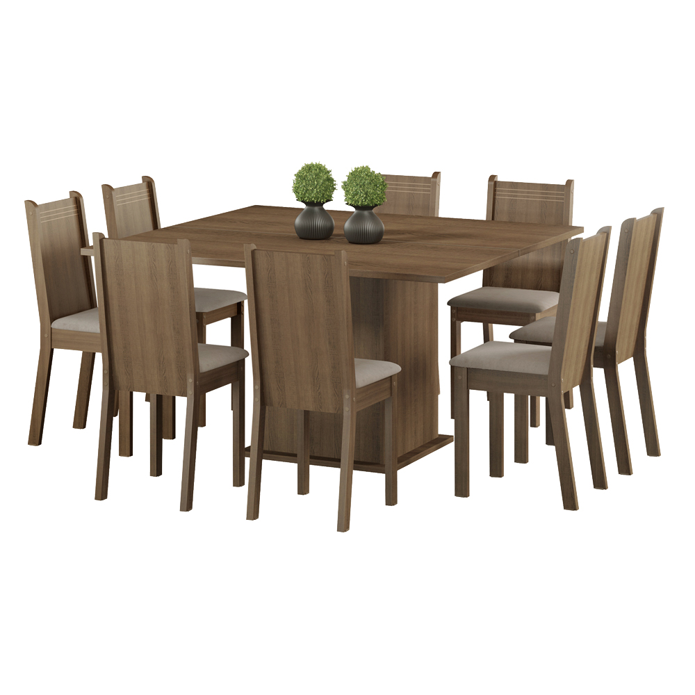 Foto 1 | Comedor Madesa Clarice con 8 Sillas Marrón