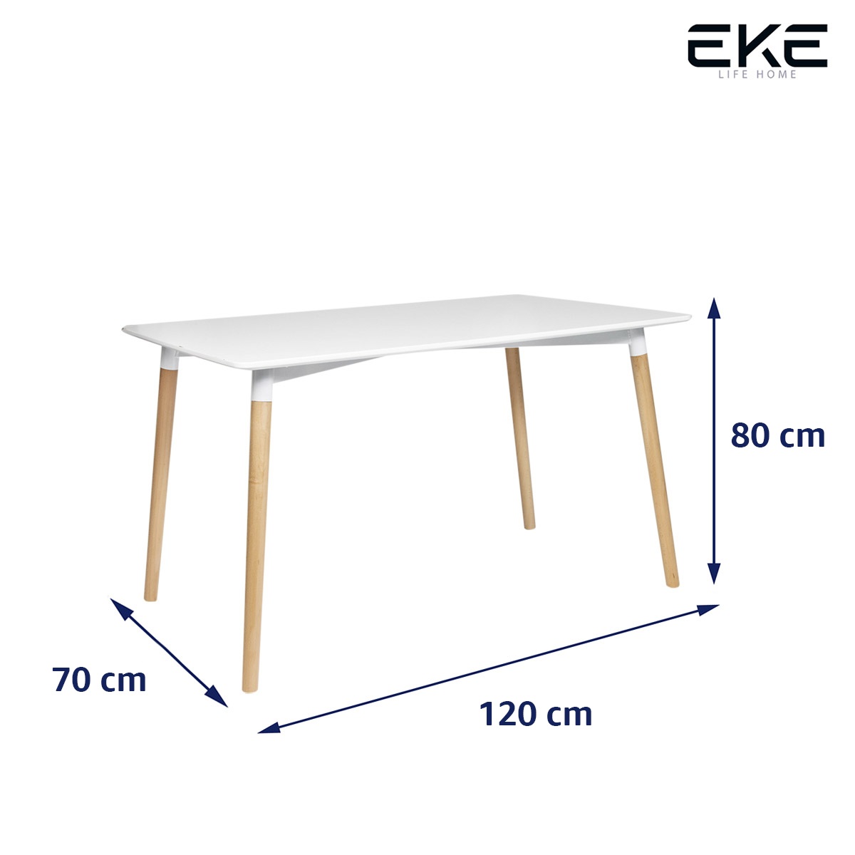 Foto 6 pulgar | Mesa Rectangular Eames EKE Life Home GC018 Blanca