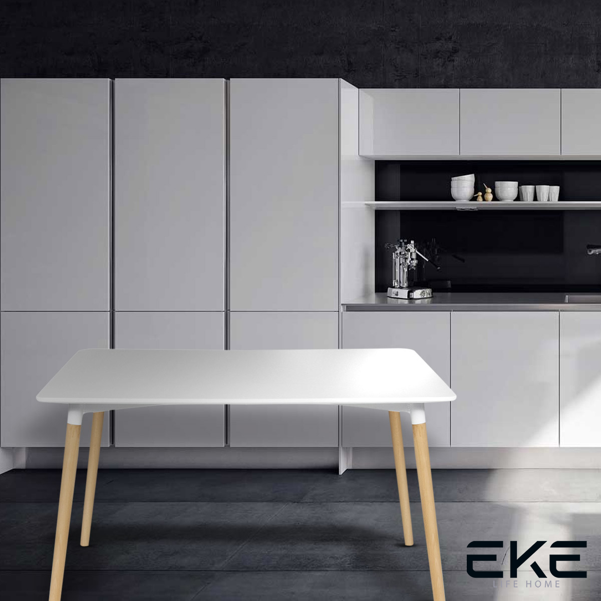 Foto 7 pulgar | Mesa Rectangular Eames EKE Life Home GC018 Blanca