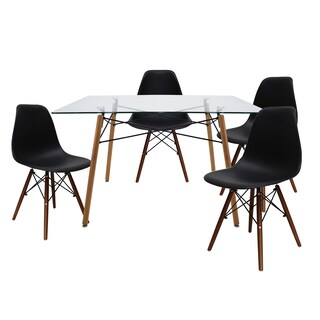 Foto 1 | Comedor Rectangular T5 Trendy Mundo In Cristal 4 Personas color Negro