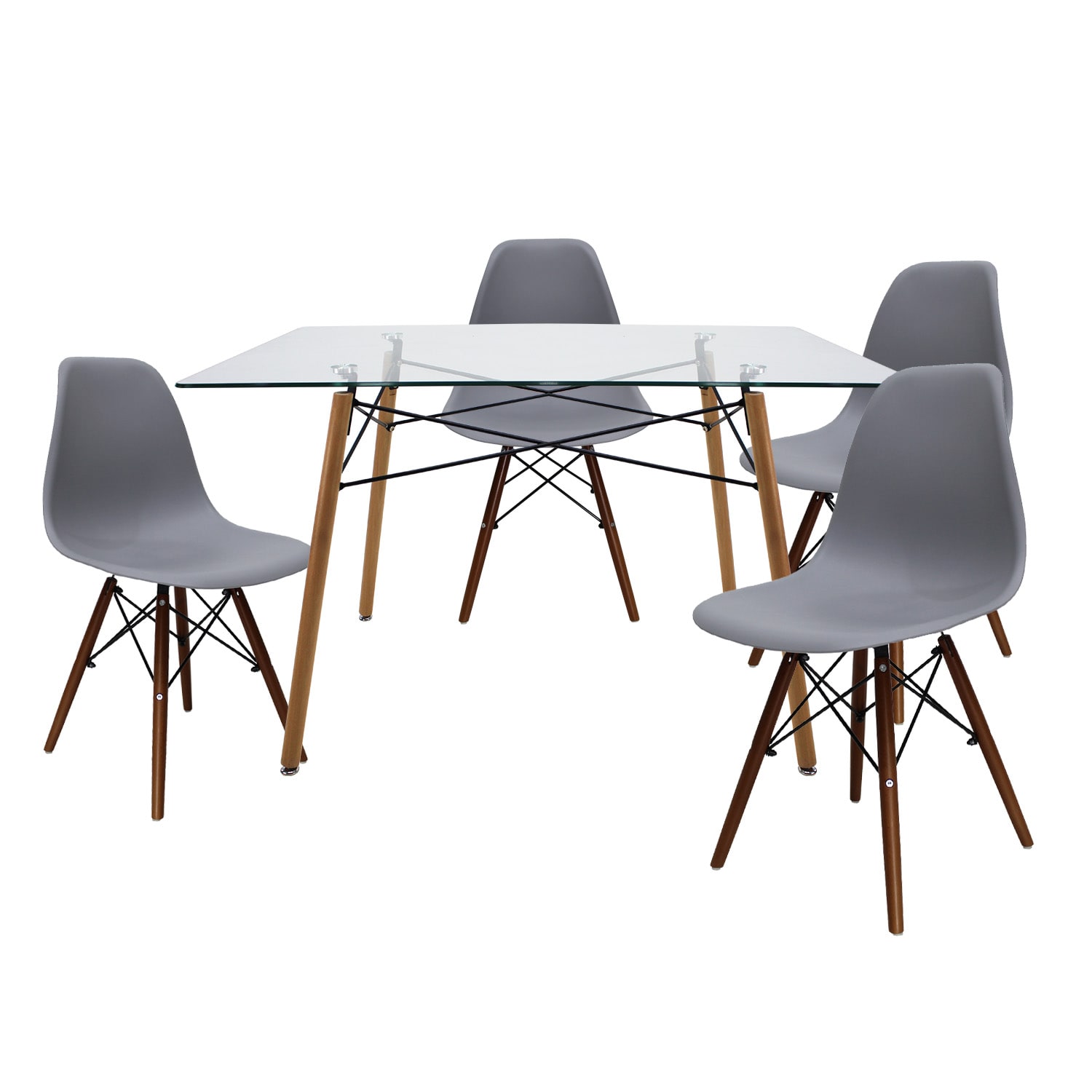 Comedor Mundo T5 Eco Nogal Gris con 4 Sillas $4,699